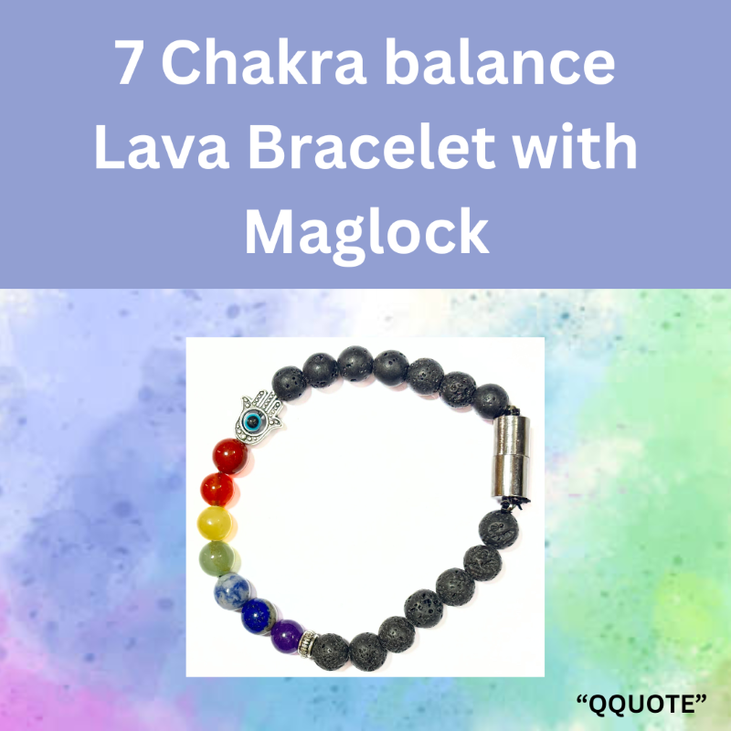 7 Chakra Balance Clear Quartz Bracelet | Hamsa Hand Evil Eye Bracelet | Lapis Lazuli bracelet