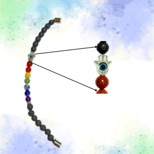 7 Chakra Balance Lava Bracelet with Maglock