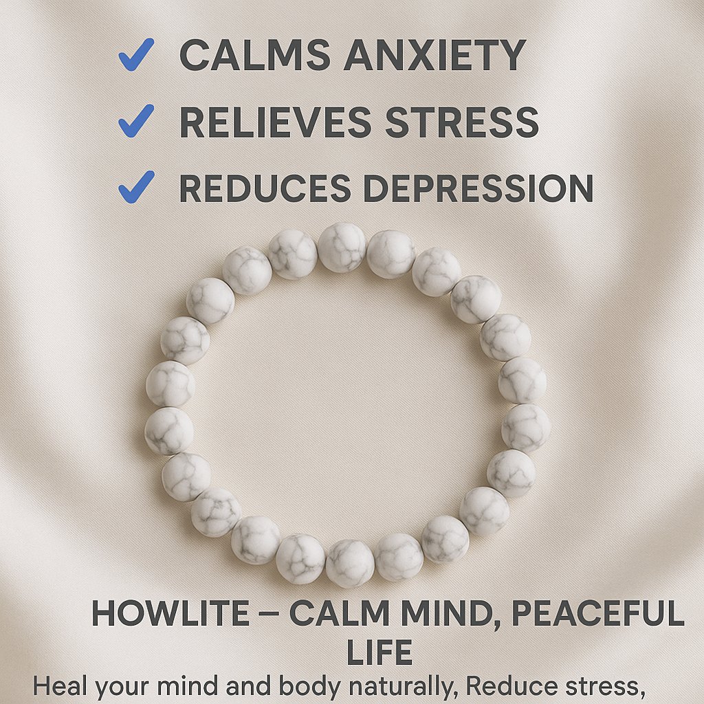 Howlite Bracelet For Peace, Patience and Inner Stillness