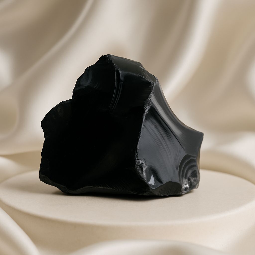 OBSIDIAN GEODE AND SELENITE RECHARGING PLATE| OBSIDIAN GEODE AND SELENITE PLATE