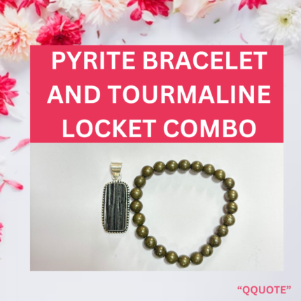Pyrite bracelet and tourmaline locket combo