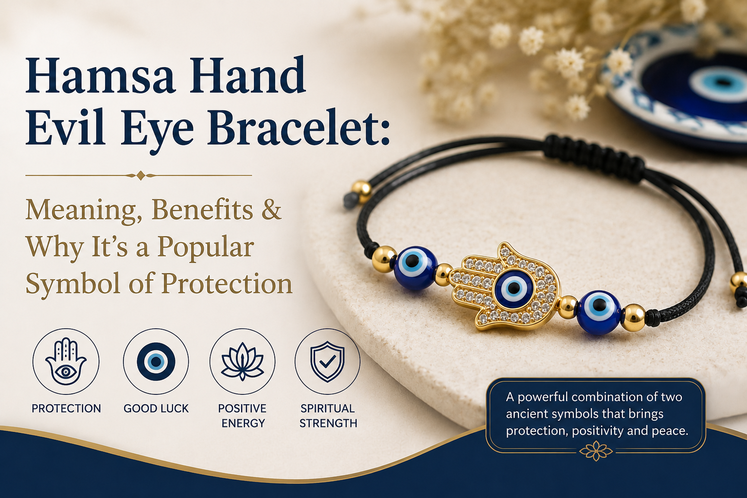 Hamsa Hand Evil Eye Bracelet: Meaning, Benefits & Why It’s a Popular Symbol of Protection