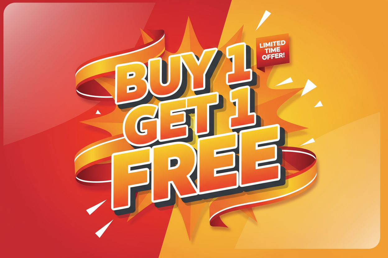 Buy 1 Get 1 Freeee!!