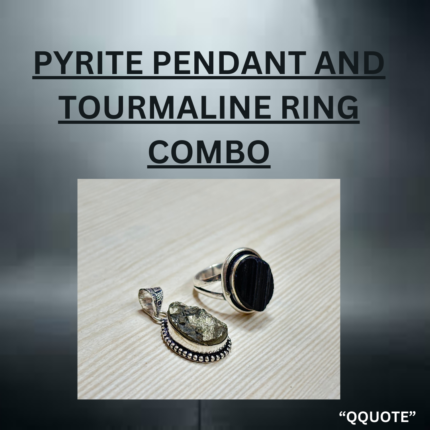 Pyrite Pendant and tourmaline Ring